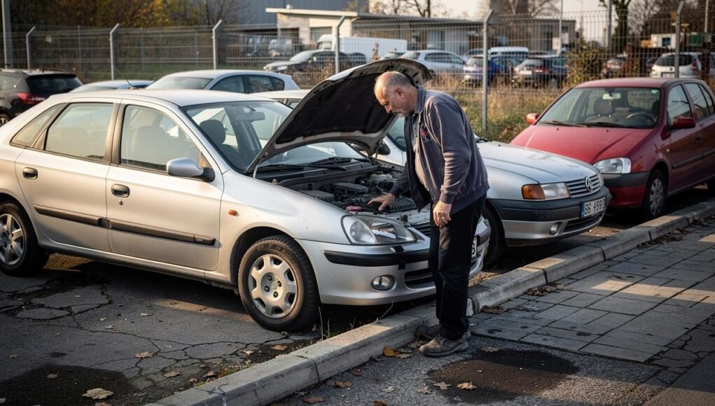 muskarac-auto-hauba-parking